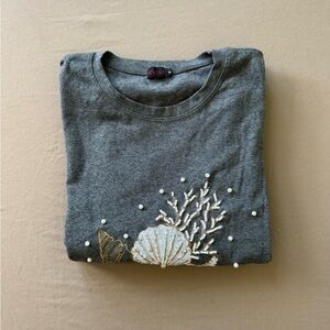 Y2K Shell Appliqué 3/4 Sleeve Tee